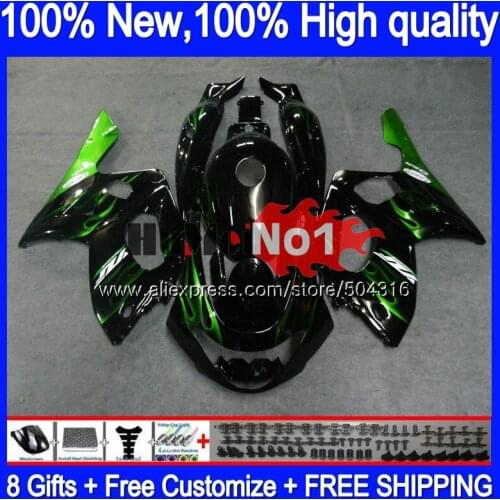 YZF 600R For YAMAHA YZF600R Thundercat 2002 2003 2004 05 06 07 39MC.171 YZF-600R 96 02 03 04 2005 2006 2007 Fairing Green flames