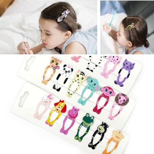 MISANANRYNE 6pcs/lot Children Cartoon Animals Hair Clips Fashion Cute Cat Rabbit Barrettes For Girl Women Headwear Accessories