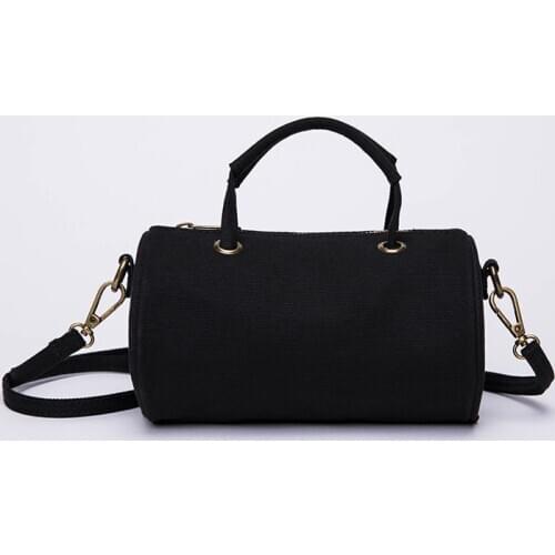 Womens bag Messenger bag casual shoulder canvas bag female portable girl cylinder small bag