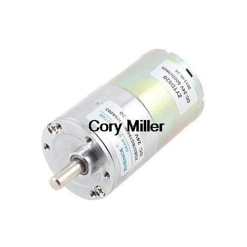 24V 6mm Diameter Shaft 2 Pins Terminal 30RPM Gearbox DC Gear Motor