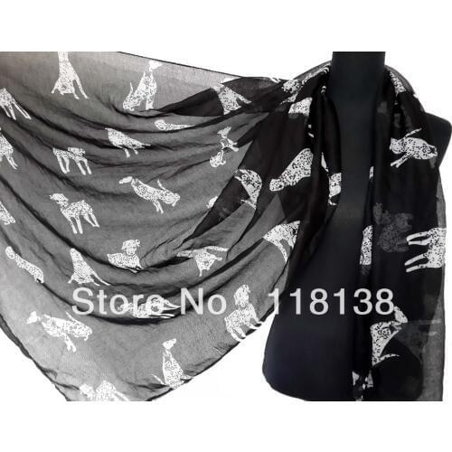 10pcs/lot New Fashion Cute Dog Print Womens Scarf 180*110cm, Free Shipping