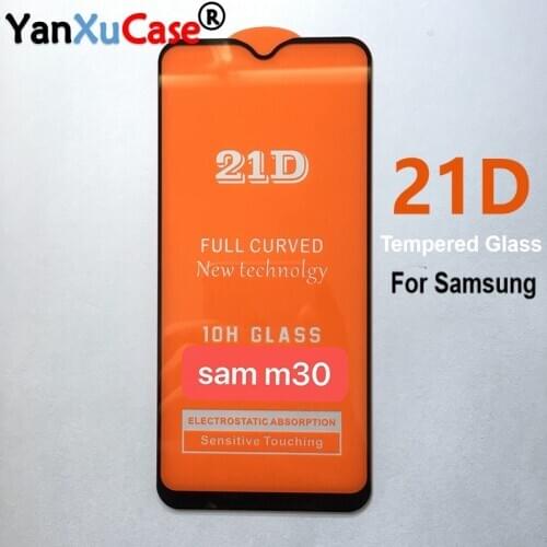 10Pcs/Lot Full Cover 21D Screen Protector For Samsung M10 M20 M30 40 M50 A5 A9 2020 A10E A20E A30 A50S 70S Explosion-proof Glass