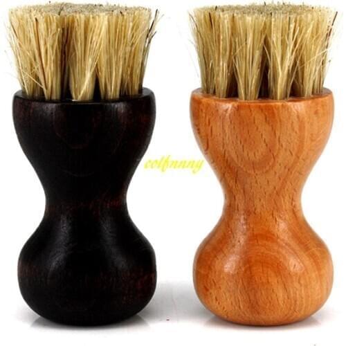 100pcs/lot 7.5*2.7cm Mini Wooden Pig Bristle cleaning Brush Wood shoe Brush Oil brushes
