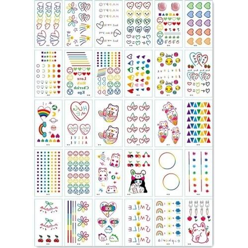 30PCS Smiling face Fashion Women Girl boys Temporary Tattoo Sticker Full Flower Arm Body Art Big Large Fake Tattoo Sticker