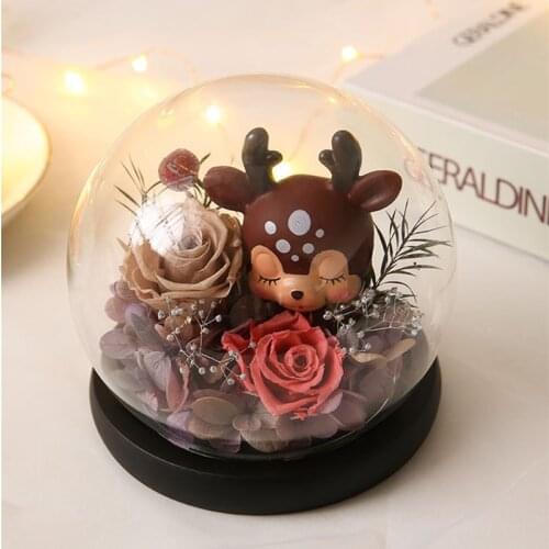 4sets/pack Black Base Diameter=10cm Round Glass Dome VaseHome Decoration Creative Glass Dome Friend Gift Wedding Decoration