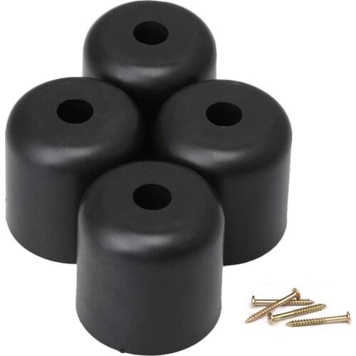 50x50MM Black Non-slip Plastic Furniture Legs Floor Protector Pads Hole Diameter 6MM for Sofa Couch Chair Pack of 4