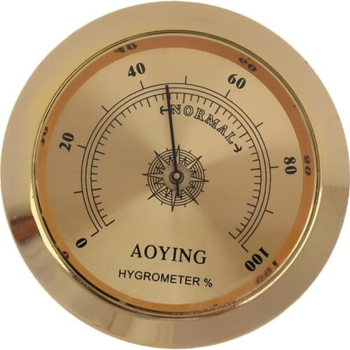 Tooyful Acoustic Guitar/ Violin /Ukulele Metal Hygrometer Moisture Meter Humidity Monitor Golden Finishing