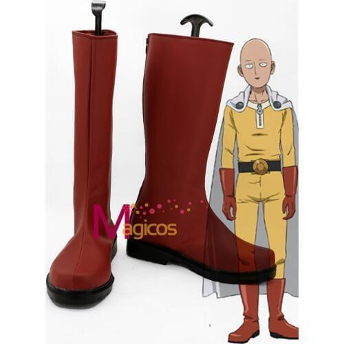 Anime ONE PUNCH-MAN Sakitama Red Boots Cosplay Halloween Party Shoes Custom-made