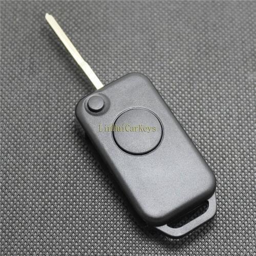 AURONOVA for MERCEDES BENZ A Class C E ML W124 W140 W168 Car Key Case 1 Button Uncut Brass Replace Remote Blank Key Shell