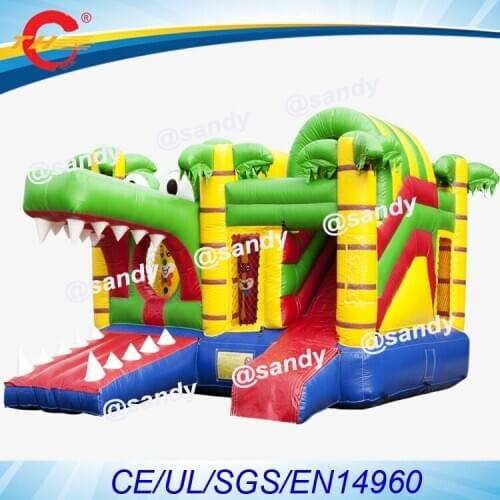 Free air ship to door,crocodile inflatable bouncer slide,commercial bounce house combo,bouncy jumping castle