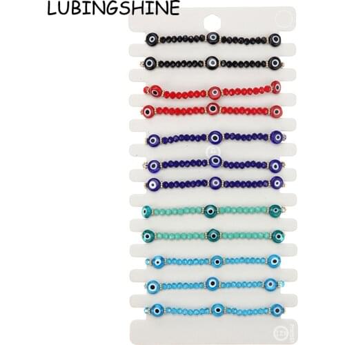 Bohemia 12pcs/lot Evil Eye Colorful Bead Charm Bracelet Women Braided Adjustable Rope Chain Ummer Anklet Jewelry Foot Leg Chain