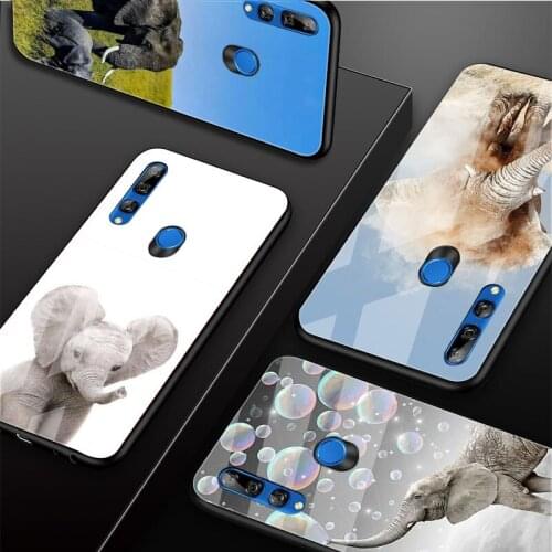 Elephant Wild Animals Tempered Glass Phone Case For Huawei honor 8X 9 10i 20i 20Lite 20Pro 30 Pro Cover Shell