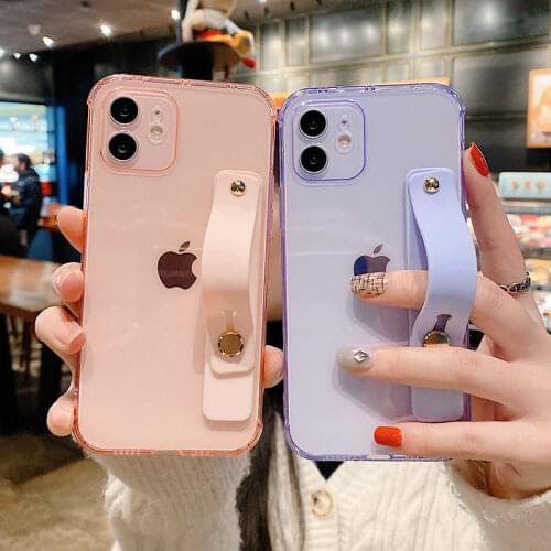 SoCouple For iPhone 12 Pro Max X XR XS Max mini Wrist Strap Phone Holder Soft TPU Case For iPhone 11 Pro Max 8 7 Plus SE Case