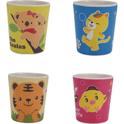 Cartoon Bamboo Fiber Childrens Drinking Cup Baby Drop-Resistant Kindergarten Kids Drinking Cup