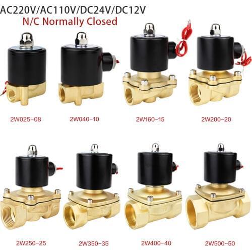 Electric Solenoid Valve 1/4" 3/8" 1/2" 3/4" 1" DN8/10/15/20/25/50 Normally Closed Pneumatic for Water Oil Air 12V 24V 220V 110V