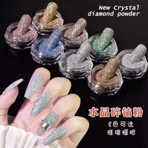 16Colors Holographic Upgrade diamond powder Laser Glitter Chrome Nail Powder Shimmer Gel Polish Flakes for Manicure Pigment
