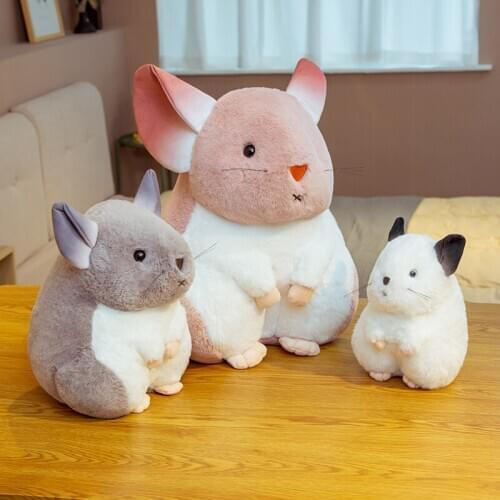 New Cute 25-55cm Simulation Hamster Plush Toy Stuffed Fat Real-life Mouse Doll Soft Cartoon Animal Pillow Birthday Gift for Kids