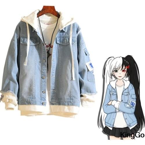 Anime My Hero Academia Shoto Todoroki Cosplay Costumes Attack on Titan Fate Blue Denim Jacket Hoodie For Girls Boys Cool Coat