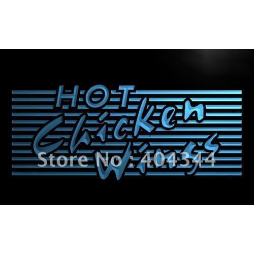 LB122- Hot Chicken Wings BBQ Bar LED Neon Light Sign home decor crafts