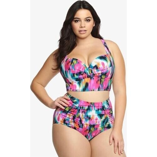 Hottest Classical Black Bikini Solid Plus Size Bikini Set Bathing Suits Removable Pad Fully Lined Women Swimwear Plus Size 5XL