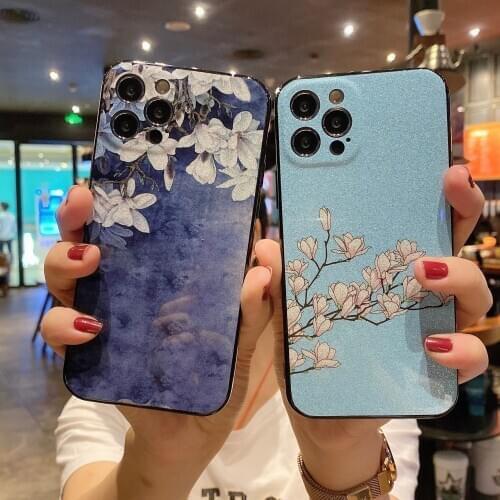 Fashion Glitter Flower Phone Cover For Huawei Mate 40 Pro Mate 30 Mate 20 X Pro 20 Lite Nova 2i 3 5i 5 Pro 7i 7 SE Soft TPU Case