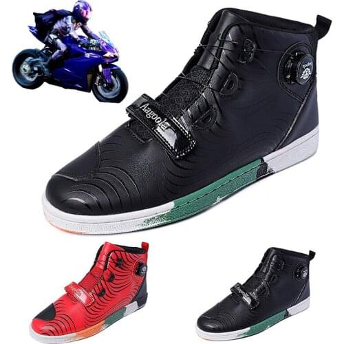 Mens Motorcycle Boots Breathable Casual Shoes Trend Fashion Sports Shoes Street Racing Motorcycle Shoes Off-Road Cycling Shoes