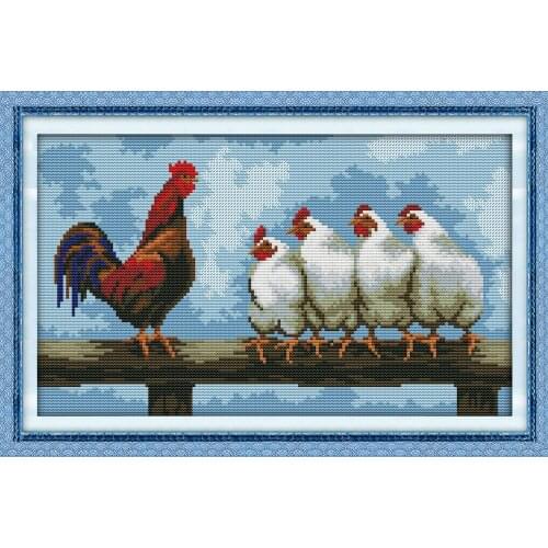 Line up cross stitch kit aida 14ct 11ct count printed canvas stitches embroidery DIY handmade needlework