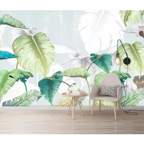 Bacal Custom 3d wallpaper mural childrens room background wall tropical rain forest banana leaf hotel bedside 3D wall paper