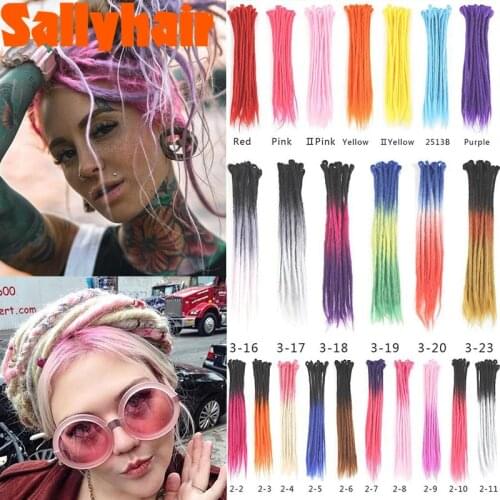 Sallyhair New Handmade Dreadlocks 20" 24" Synthetic Dreadlocks 54Colors Synthetic Braiding Hair Extension Crochet Braiding Hair