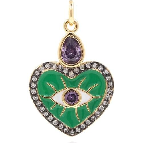 Devils Eye Heart pendant DIY Accessories Monocular Accessories Copper Plated 18K Bracelet Necklace Accessories