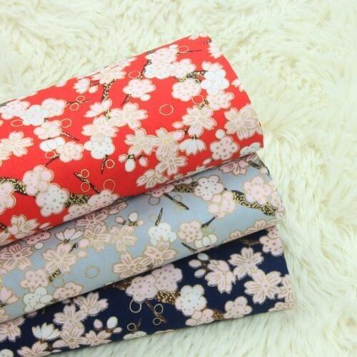 Poplin cotton sewing fabric Gold stamping printing patchwork Handmade DIY patchwork bag clothing fabric