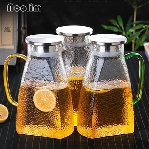 Transparent Glass Cold Kettle Large Capacity Heat Resistant Juice Milk Jug Refrigerator Cool Water Bottle Drinkware 1500ML