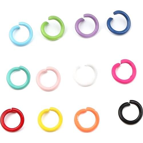 200pcs/lot 1.2x8mm Colorful Metal DIY Jewelry Findings Open Single Loops Jump Rings & Split Ring For Jewelry Making