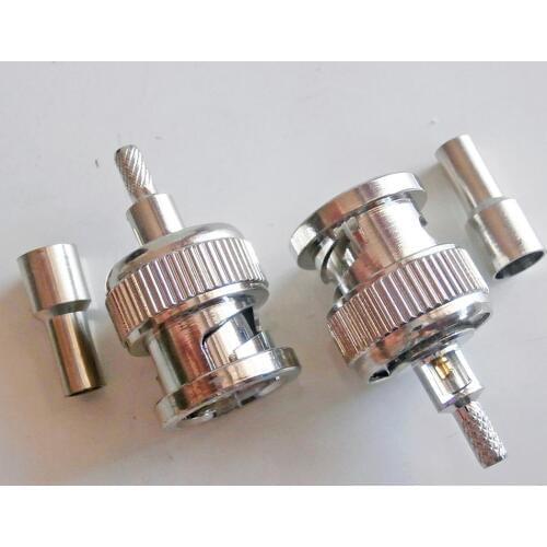 RF Q9 BNC Connector BNC Male plug Window Crimp For RG316 RG174 RG179 LMR100 Cable Straight Nickel Plated Brass Adapters