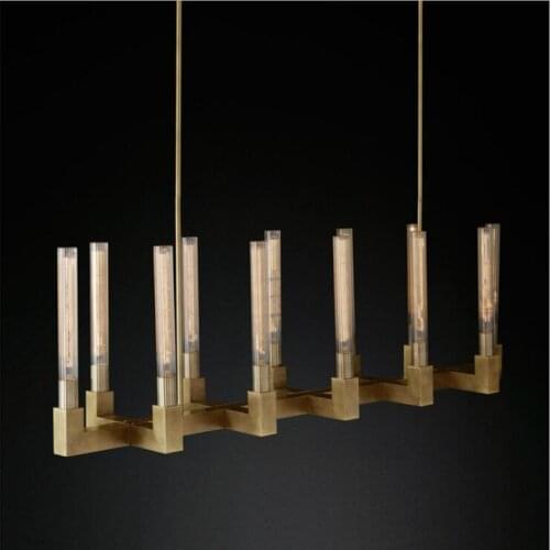 RH American simple chandelier creative designer hotel project model room living room dining room personality long chandelier