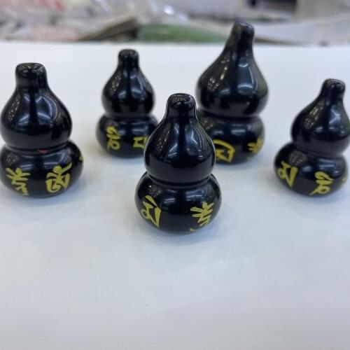 3.5cm Natural Obsidian gourd Crystal Rune Black Runes Stone Divination Fortune-telling Healing Meditation Home Decoration Gift