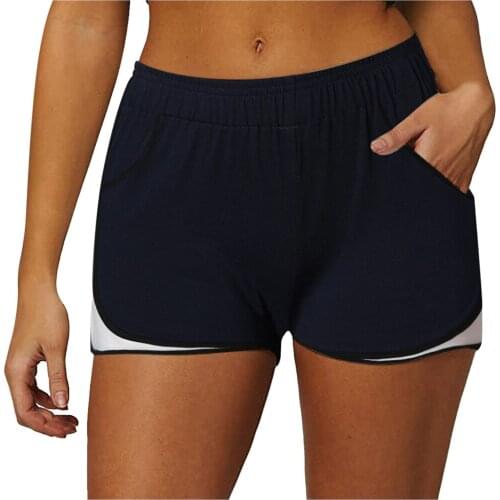 High waisted Solid Elastic Waist wild Shorts Solid High Quality Outdoor Sportswear Fitness shorts Basic Slip Bike Shorts Szorty
