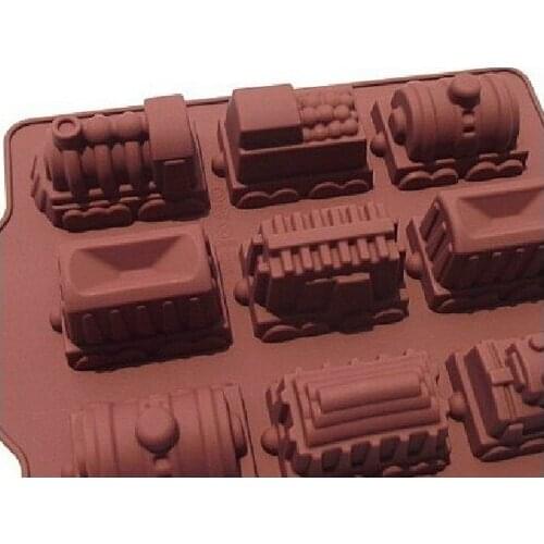 9 Cavities Train Molds Silicone Baking Cake Mold Chocalate Mold Train Design Handmade Soap Moulds