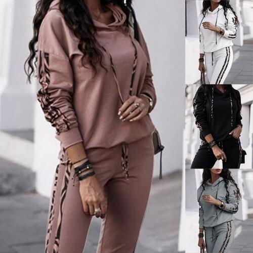 Women Tracksuit 2 piece Set Hoodies+Pants Harajuku Sport Suits Casual Sweatshirts Pullover And Trousers Suits Brand Sportswear