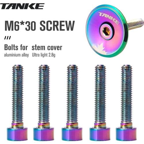 TANKE M6x30mm stem cover screw top cover bolts ultra light aluminum alloy screws mountain road bicycle accessories bike accessor