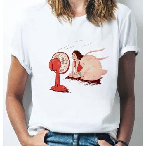 Fun Cartoons Graphics Printed Women Tshirt Funny T Shirt Woman Camiseta Mujer Short Sleeve Tshirt Lady Yong Girl Top Tee Clothes