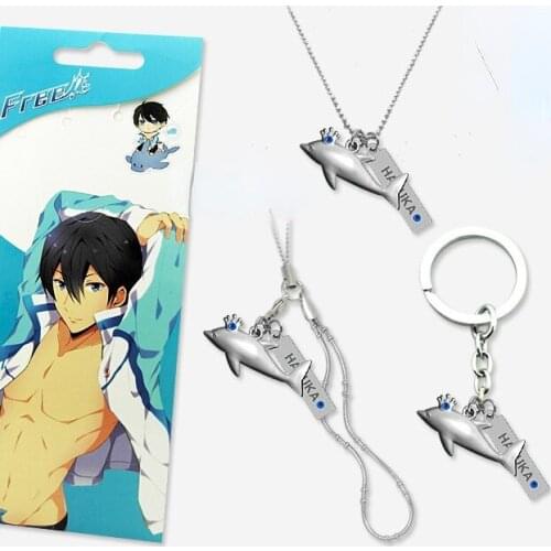 Japanese Anime Peripheral FREE! Pendant Necklace Key Chain Dolphin Whale Butterfly Shark Jewelry Wholesale Choker Necklace
