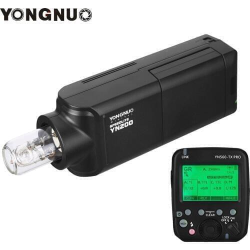 YONGNUO YN200 Portable TTL Flash Speedlite 200W GN60 5600K with YN560-TX PRO Flash Trigger Transmitter for Canon EOS DSLR Camera