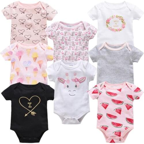 Funny Newborn Baby Girls Bosysuits Infant Cotton Short Sleeve Boy Baby Clothes Boys Girl Print Suit Born Crawling Baby 0-12M New