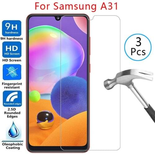 Tempered glass screen protector for samsung a31 case cover on galaxy a 31 31a protective phone coque bag samsunga31 galaxya31 9h
