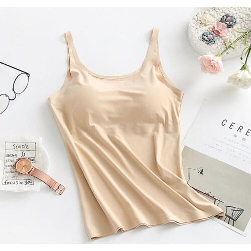 Women 2021 Summer New Ice Silk Camisole Tops Female Solid Color Thin Sleeveless Tops Ladies Bottoming Underwear Vest Tops E189