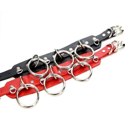 Gothic Punk Round Choker Chain Necklace Tassel Pendant Pu Leather Collar Women Chocker Necklaces Bondage Jewelry Accessories