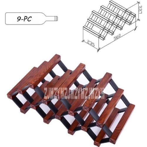 0016 Bar Household In Order To Maintain Infiltration Red Wine Rack Display Shelf Wine Organizer Solid Wood 9-Bottle Mount Holder
