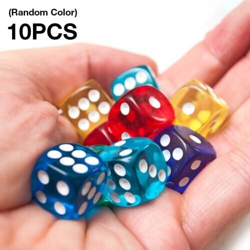 10Pcs High Quality 16mm Six Sided Spot D6 Playing Games Dice Set Opaque Dice For Bar Pub Club Party Board Game