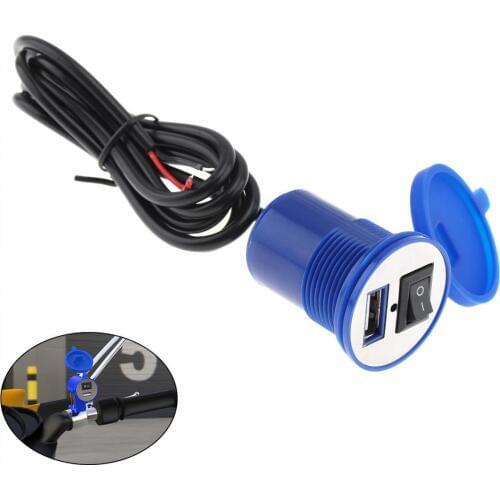 2.1A 12V Waterproof USB Nozzle Universal USB Vehicle Charger Mobile Phone Charger for Cross-cycling Scooter